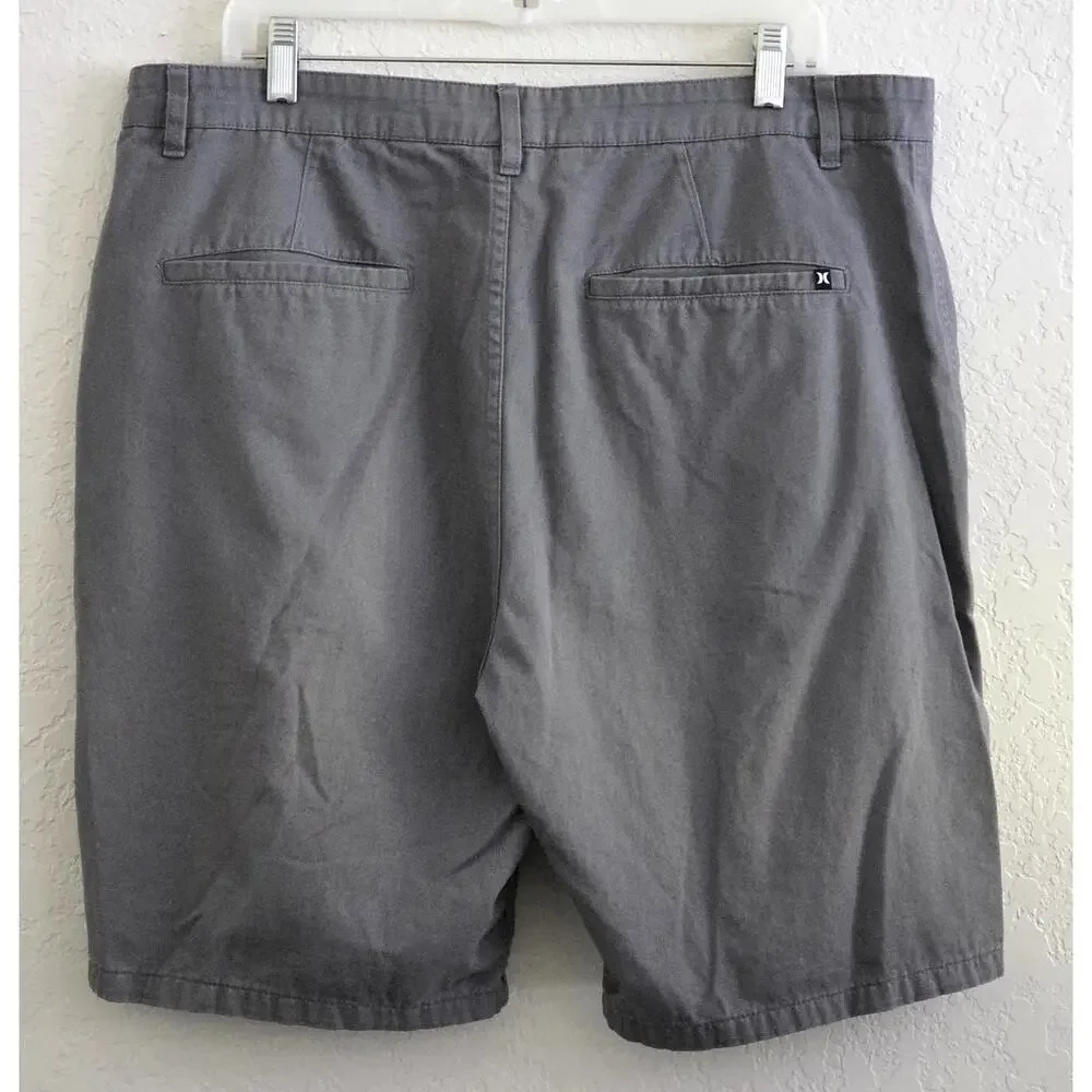 Hurley Men’s Gray Shorts Size 36 Flat Front Casual Golf Walking 8